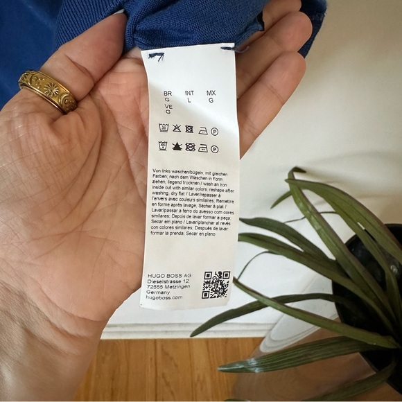 Hugo Boss Blue Knit Cotton Crewneck Sweater Size L - Picture 8 of 8